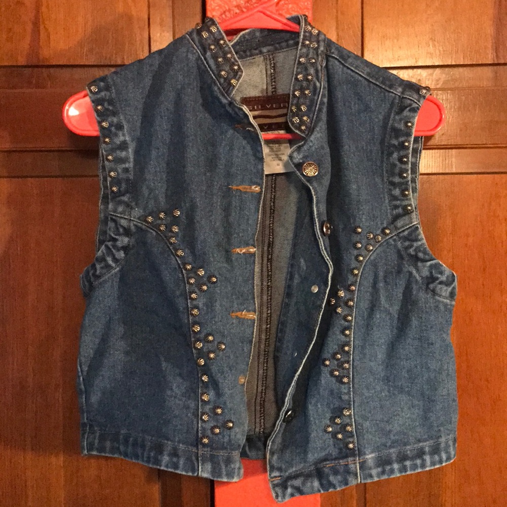 Stud denim vest